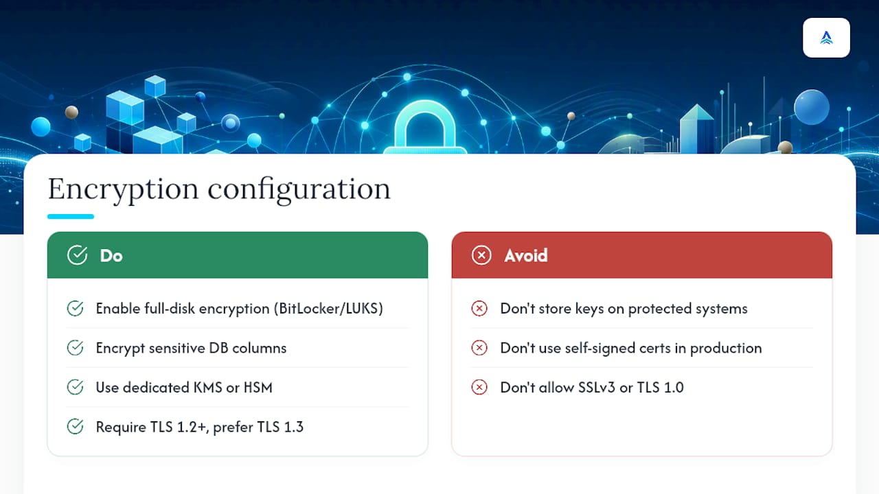 Encryption Configuration for Data at Rest and in Transit — overview diagram
