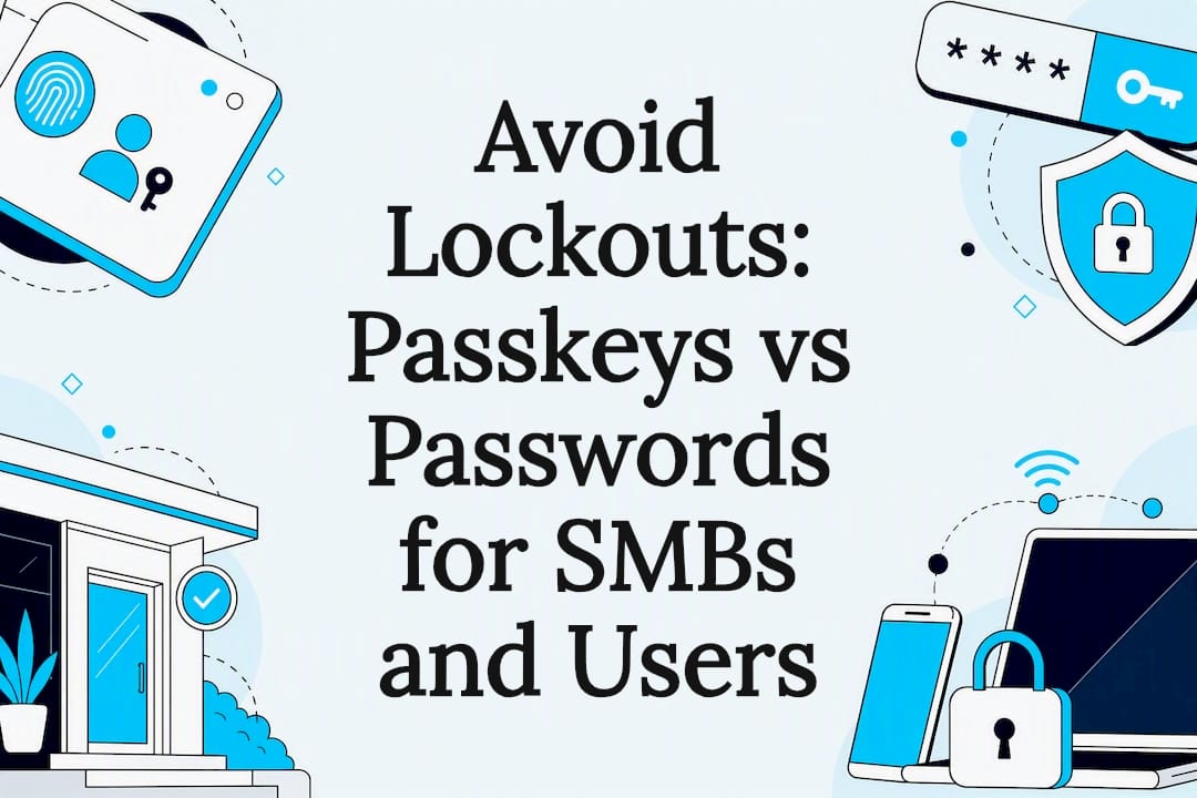 Passkeys and passwords security illustration