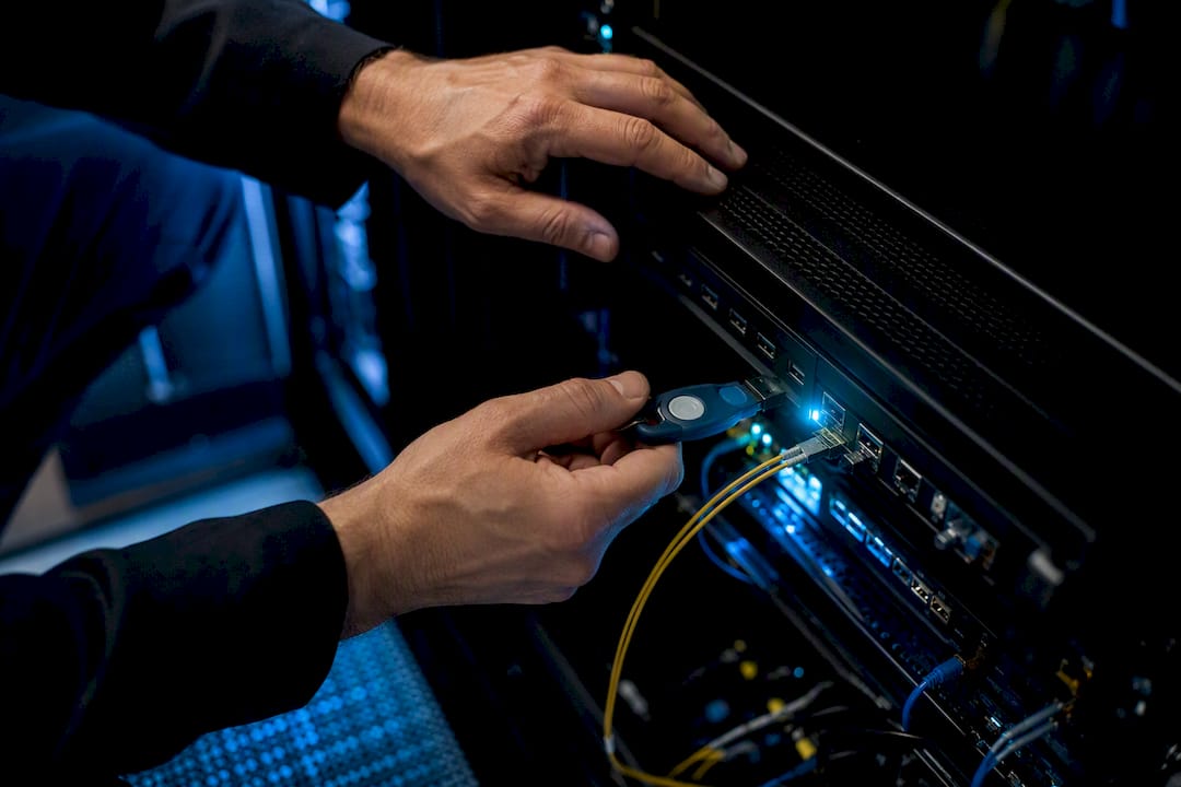 Hands configuring privileged access on network device