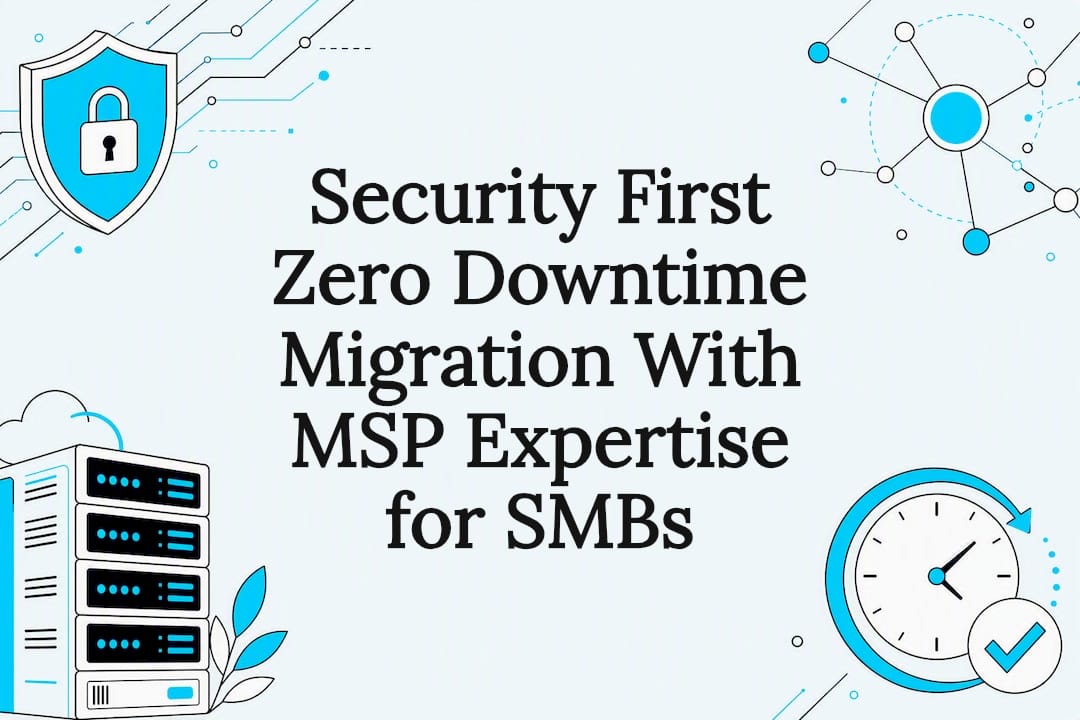 Decorative title card illustration for zero downtime migration